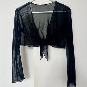 Black Sheer Metallic Top